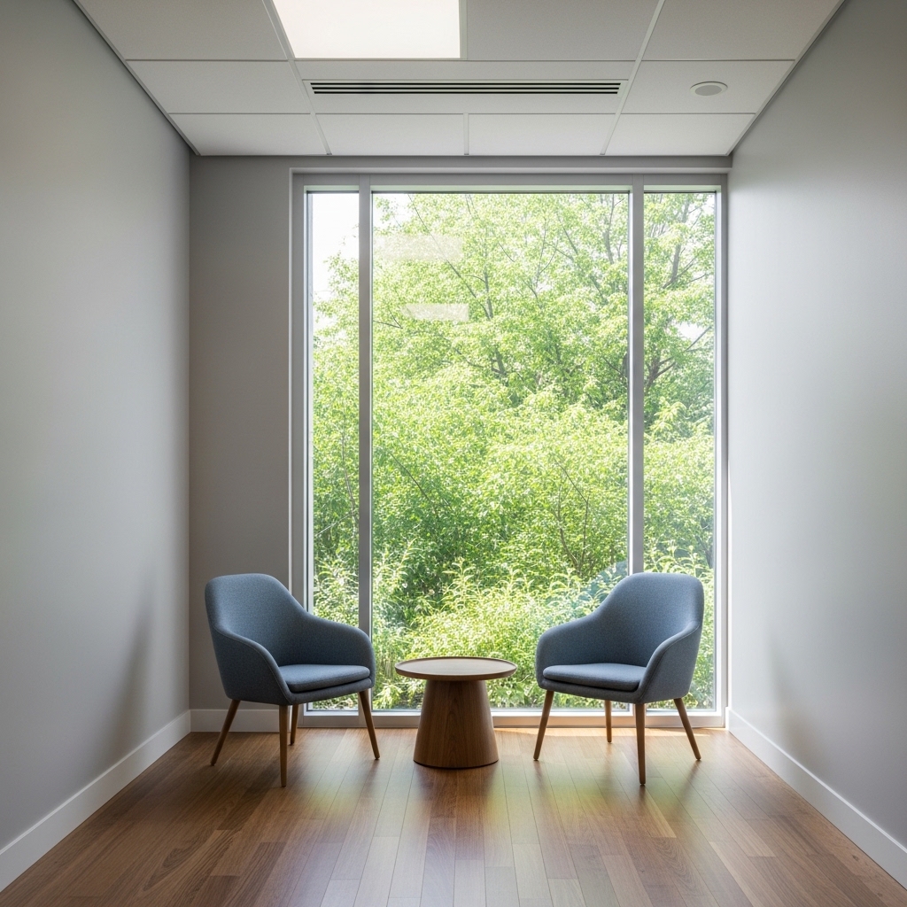 Sleek, bright modern clinic interior.
